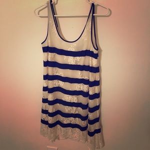 BCBGmaxazria striped lace tank dress